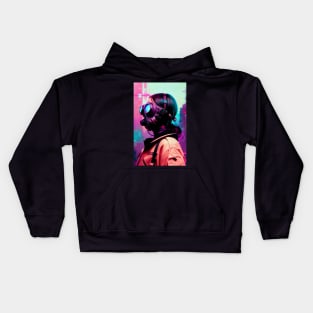 Abstract Cyberpunk Girl Kids Hoodie